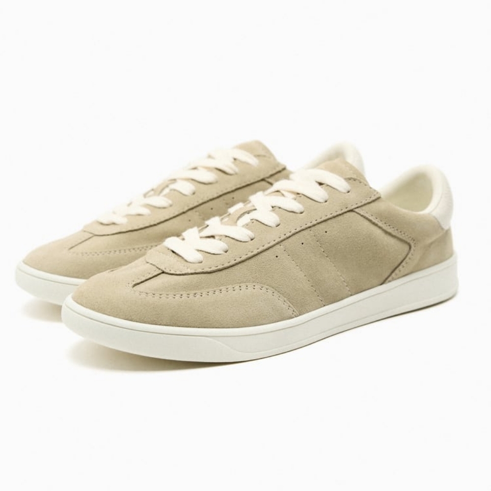 Zara Leather Athletic Lace-up Sneakers